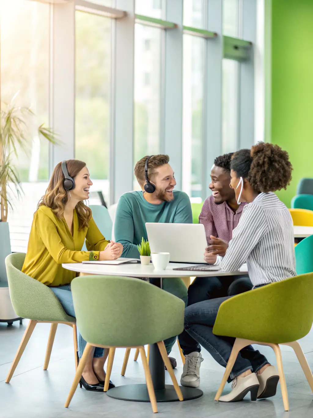 A diverse group of people receiving different types of HCBS services, such as occupational therapy, speech therapy, and personal care assistance, highlighting the variety of available support.